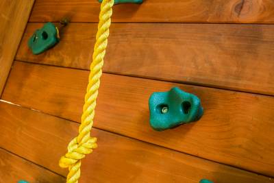 Woodplay playset space saver 3 wall climbing